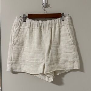 Cream Linen Shorts